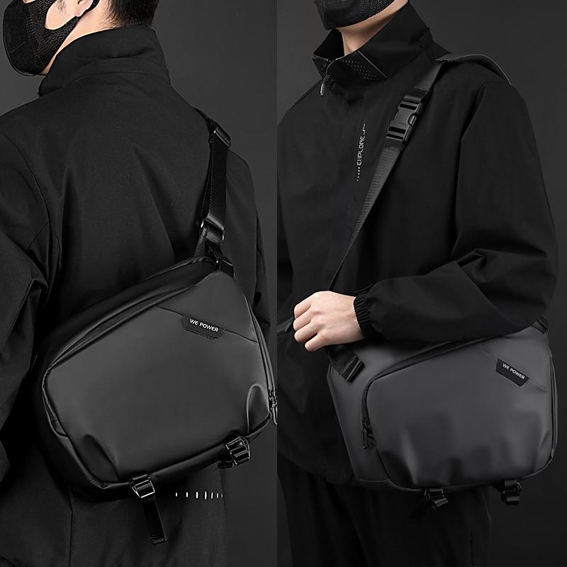 Waterproof Men Crossbody Bag Large Capacity Multifunctional Shoulder Bag - Black 8