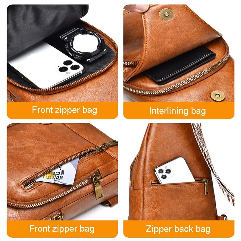 Versatile Single Shoulder Chest Bag For Motorcyclists - Black 9