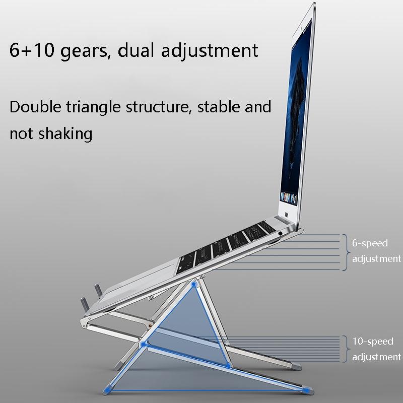 Adjustable Aluminum Laptop Cooling Bracket - Desktop - Gray 5