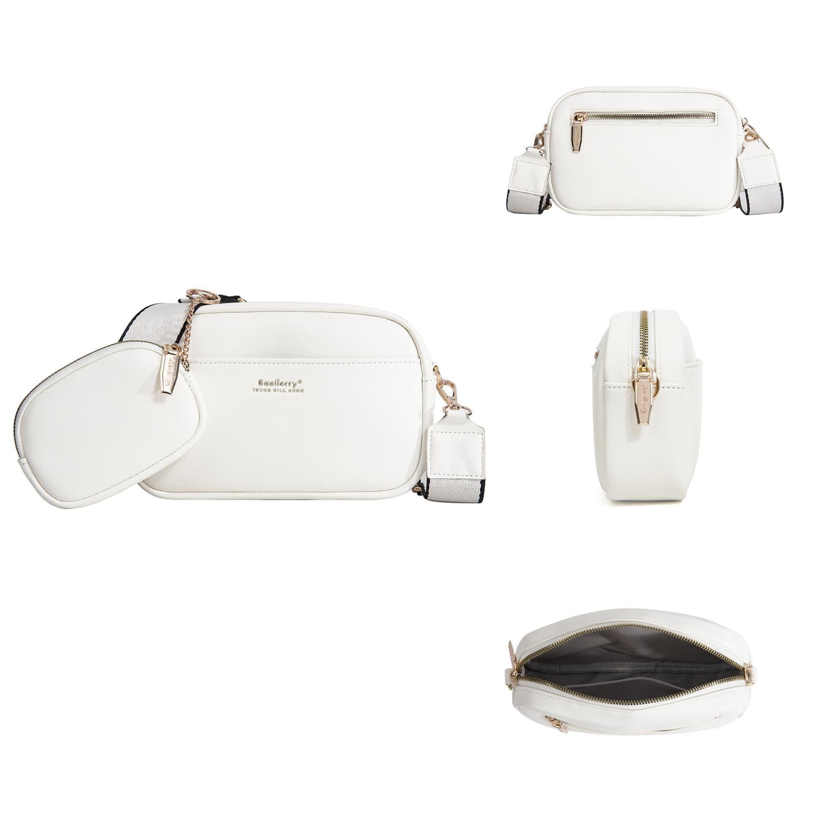 Small Square Pu Crossbody Bag For Women High Capacity - White