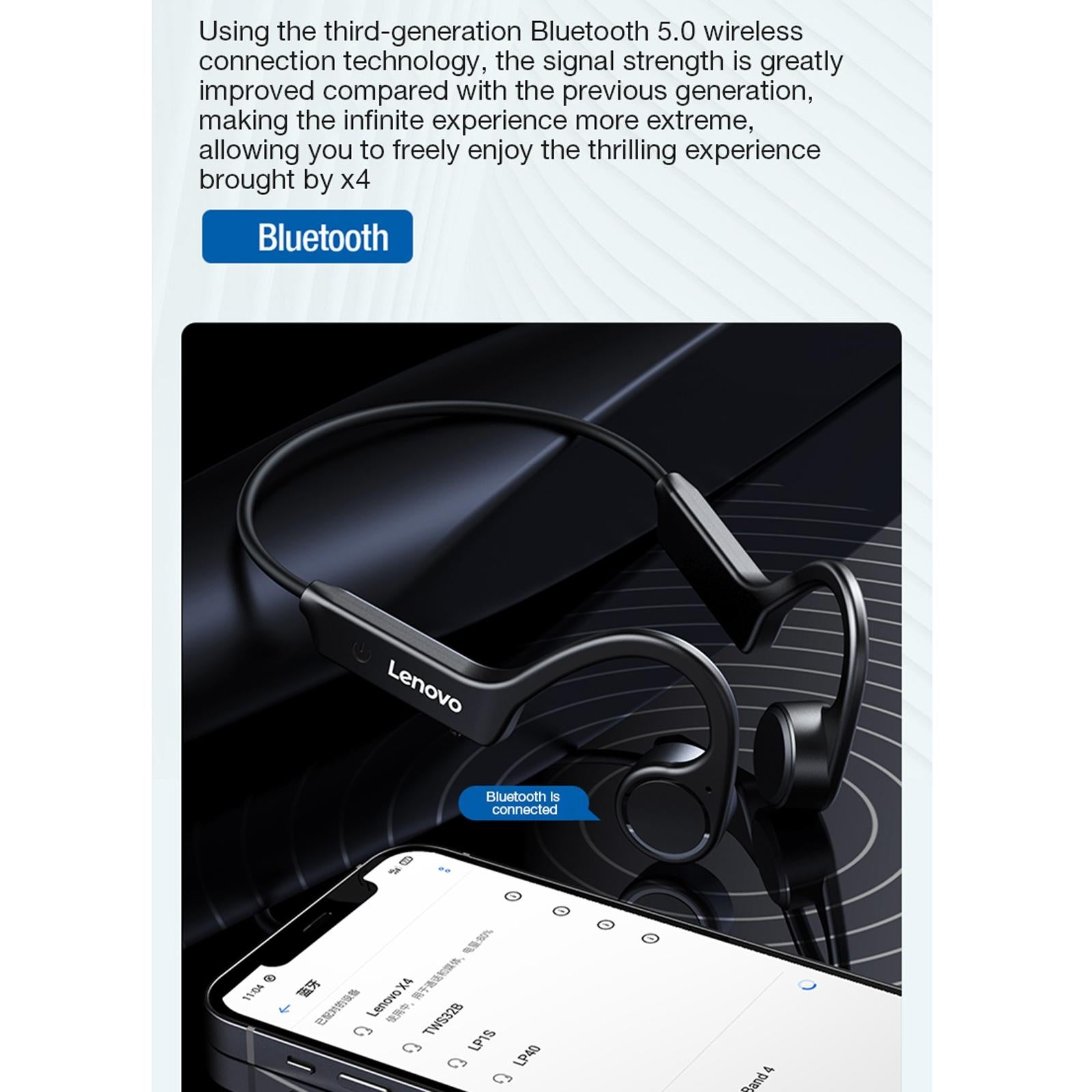 Waterproof Bone Conduction Bluetooth Earphones - Black 6