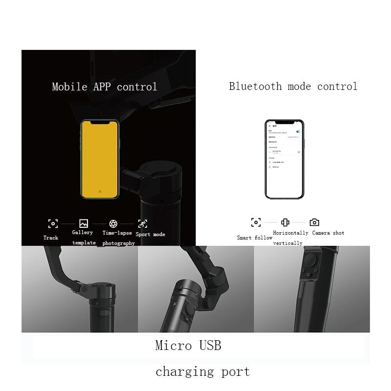 Smart Handheld Mobile Stabilizer - Anti-shake - Black 3