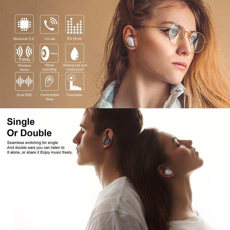 Wireless Bluetooth Headset with Power Display - Mini - Blue 8