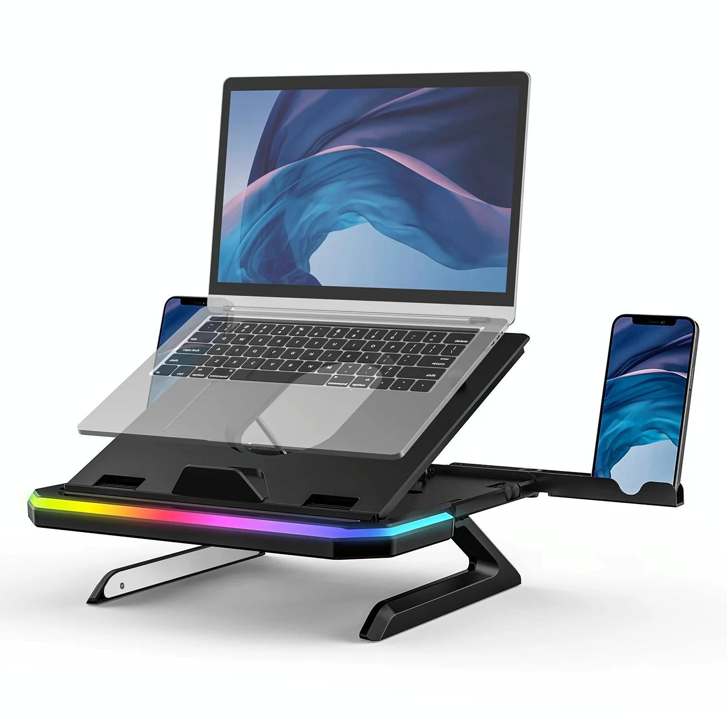 Adjustable Laptop Stand with 9 Levels of Lighting - Black 3