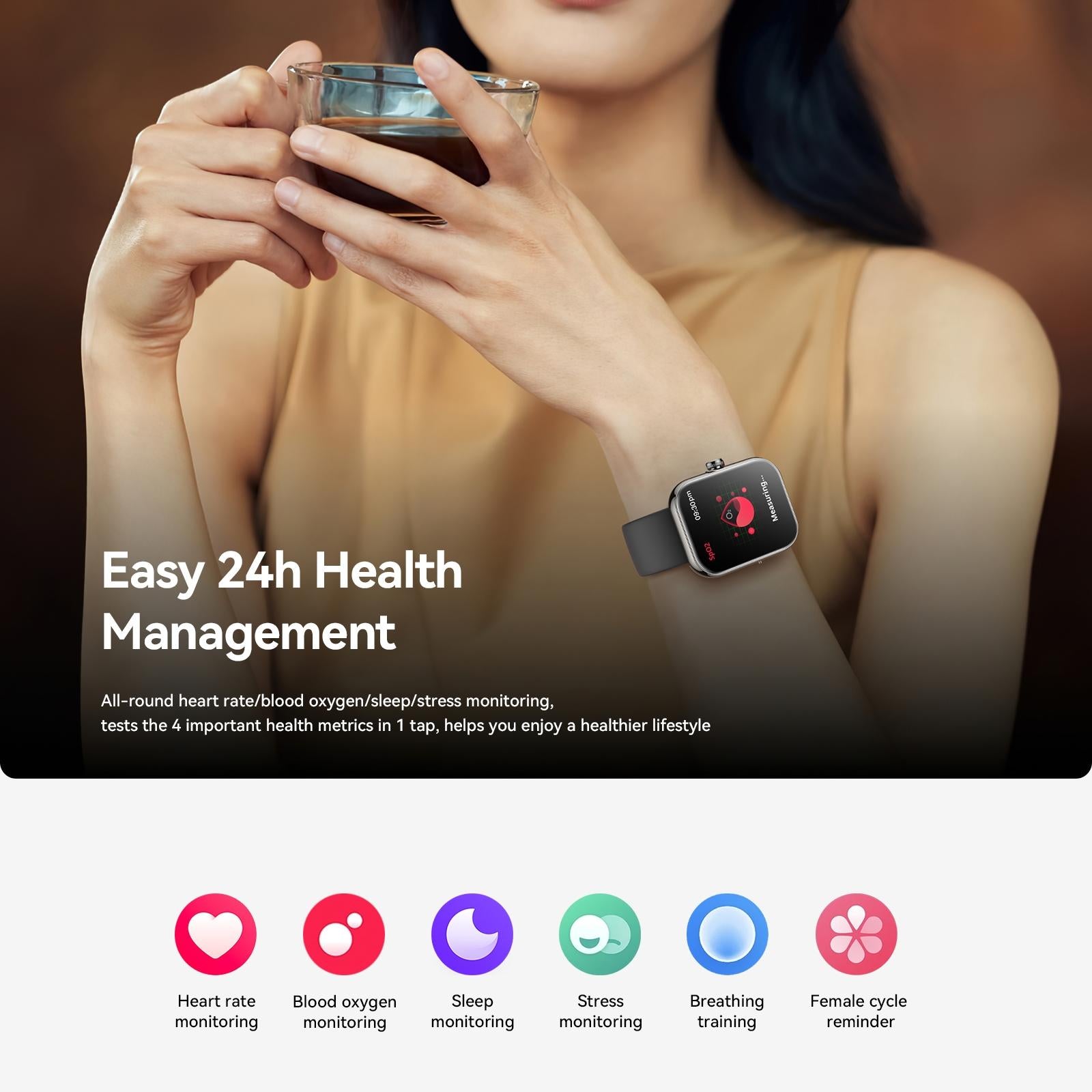 1.96 Screen Inch Smart Watch With Bt Call & Heart Rate - Rose Gold 13