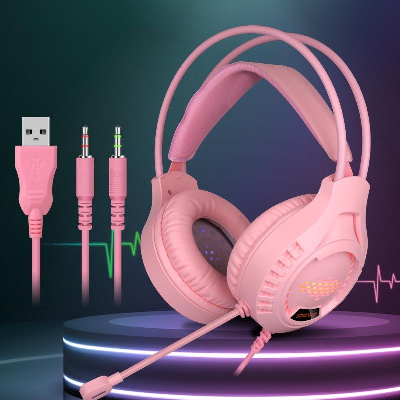 3.5Mm Luminous Game Headset For Desktop - White 10