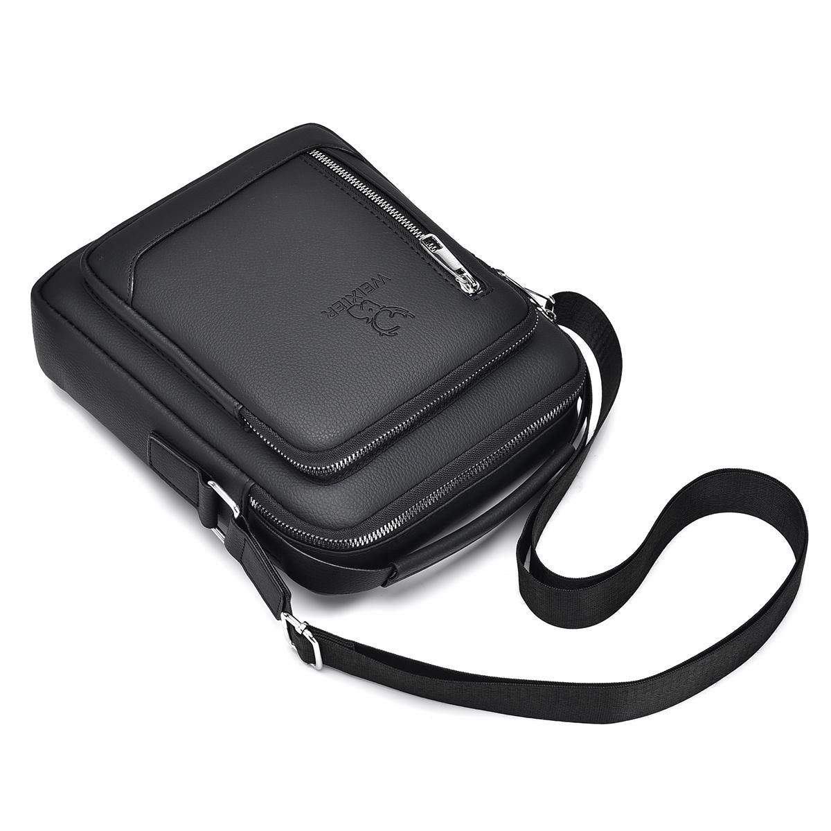 Men Multifunctional Crossbody Bag Versatile Single Shoulder Carry - Black 7