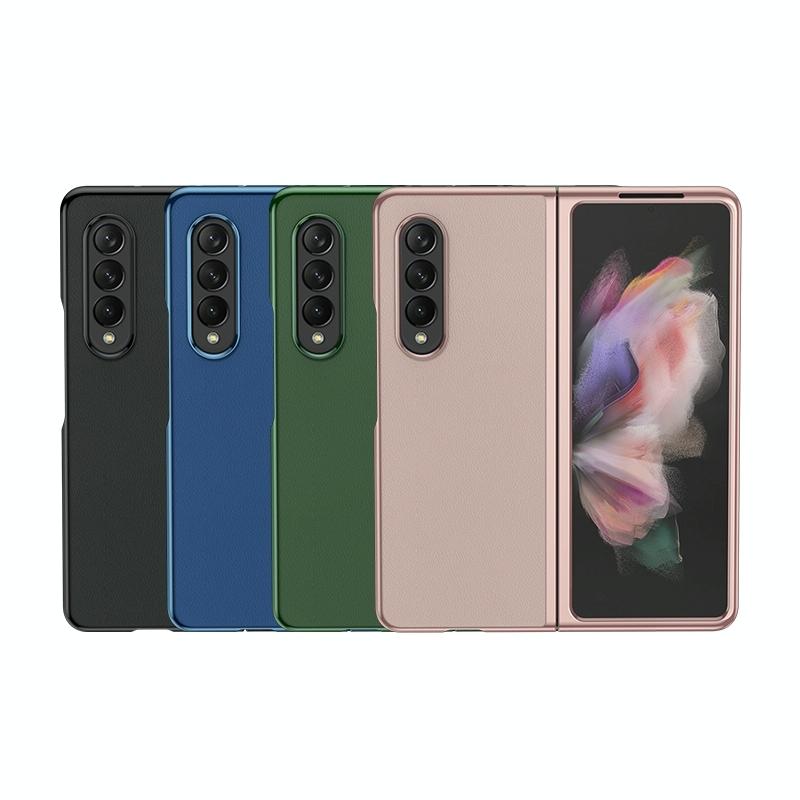 For Samsung Galaxy Z Fold4 5G Leather Plated Phone Cover - Black 3