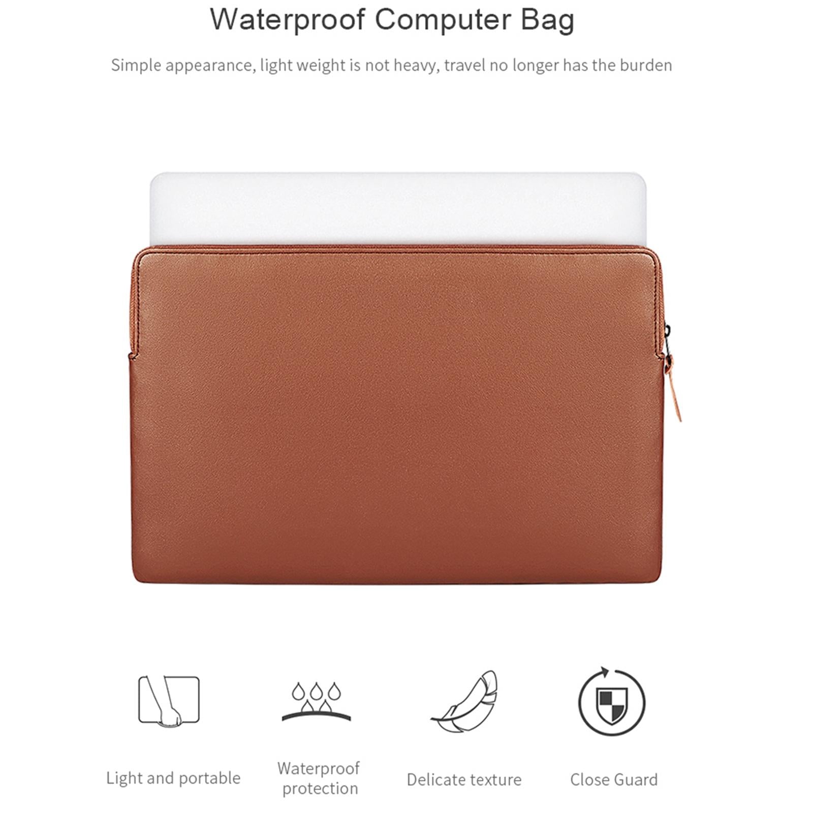13.3 Inch Thin and Light Laptop Liner Bag with Pu Material - Cowhide Yellow 4
