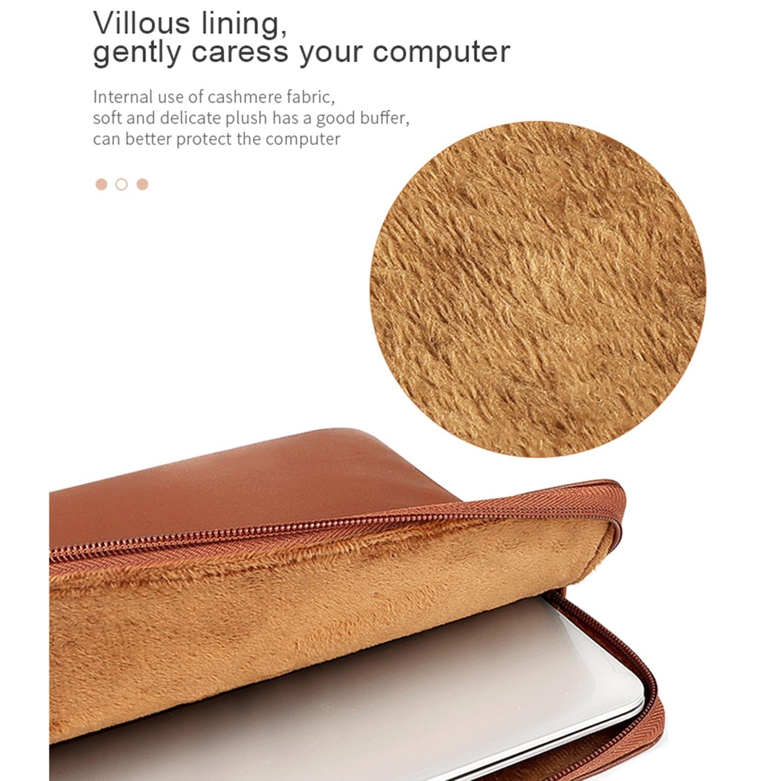13.3 Inch Thin and Light Laptop Liner Bag with Pu Material - Cowhide Yellow 6