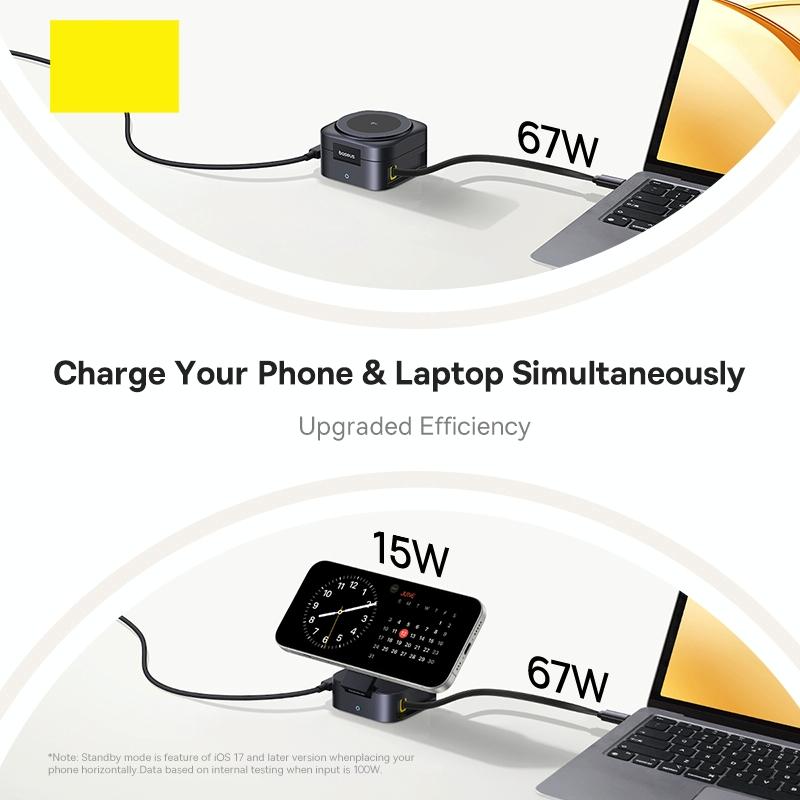 67W 2 In 1 Magnetic Wireless Charger + 1M Type C Cable 12