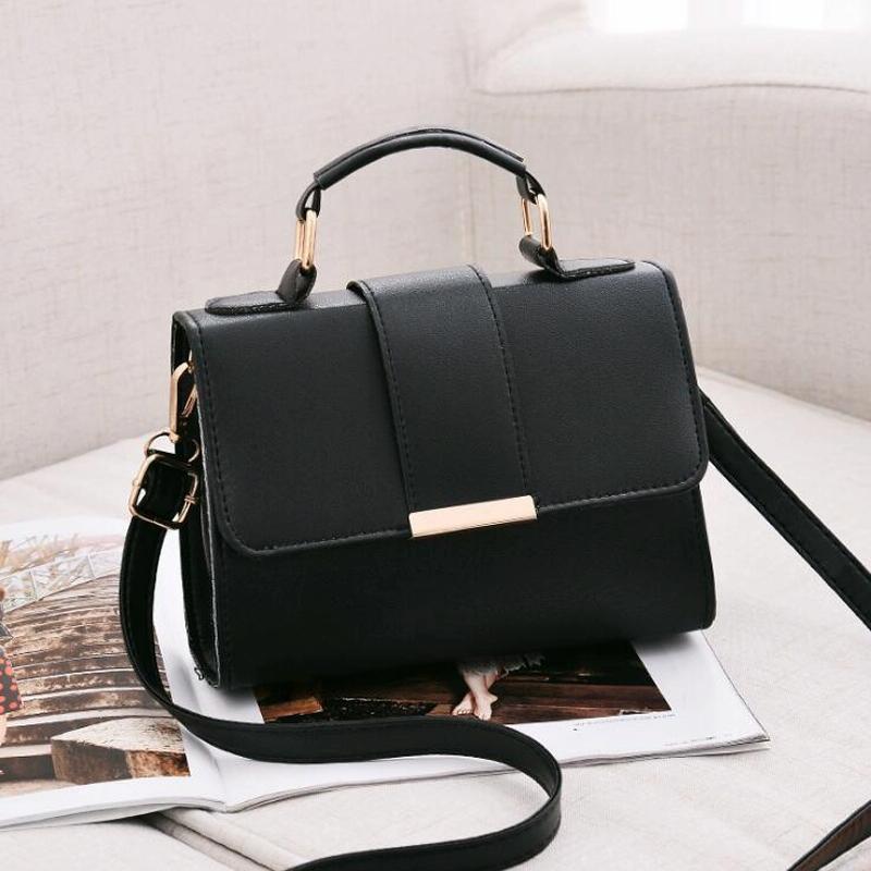 Women Small Leather Shoulder Bag - Flap Crossbody Messenger - Black 5