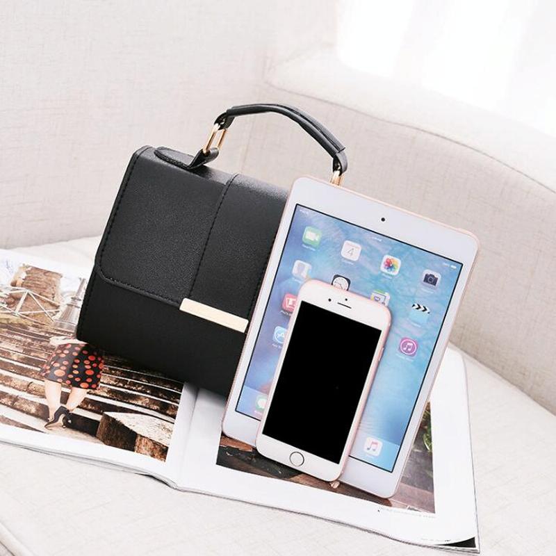 Women Small Leather Shoulder Bag - Flap Crossbody Messenger - Black 7
