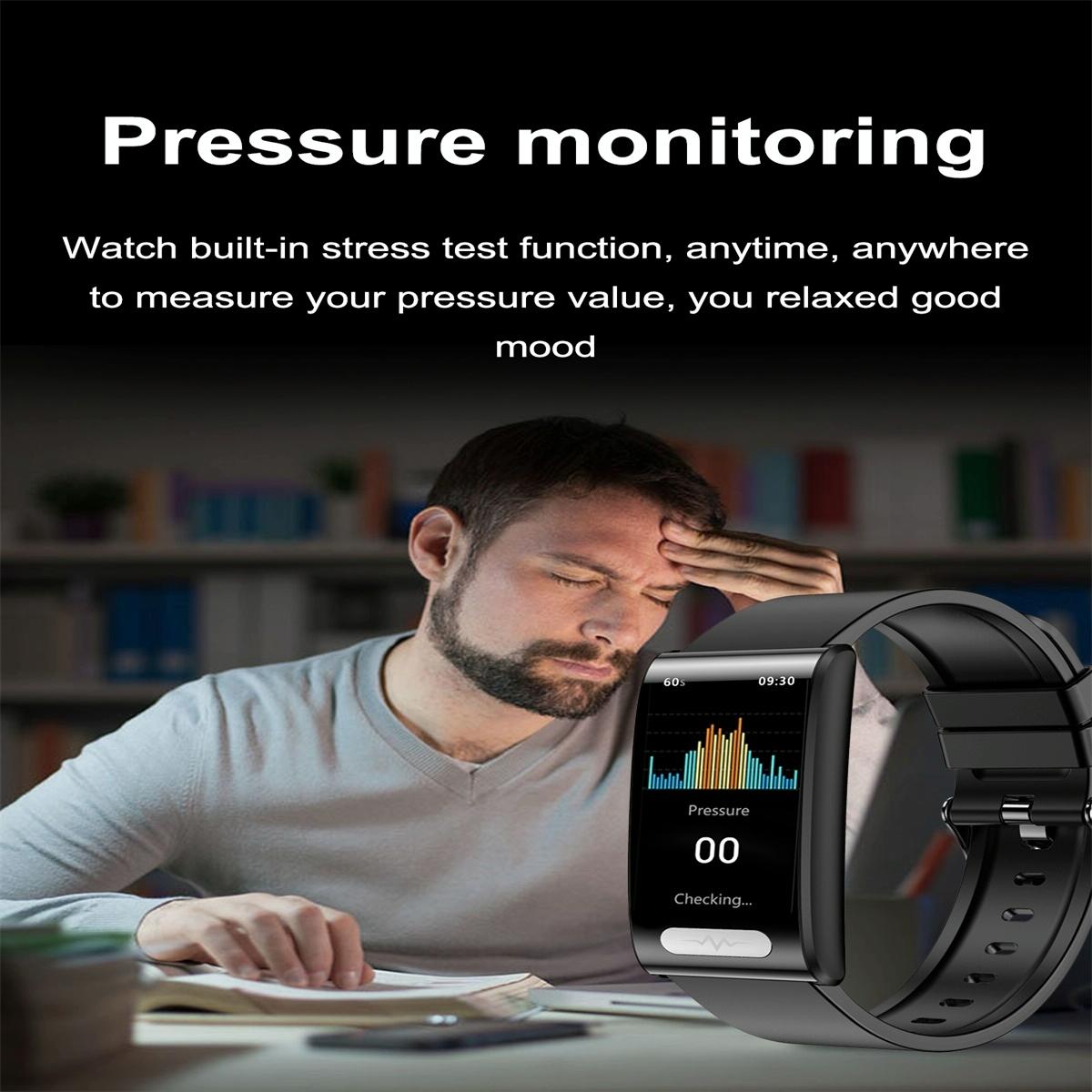 Smart Watch With Heart / Bp / Oxygen / Sugar Monitoring Silicone Strap Colour Screen - Black 8