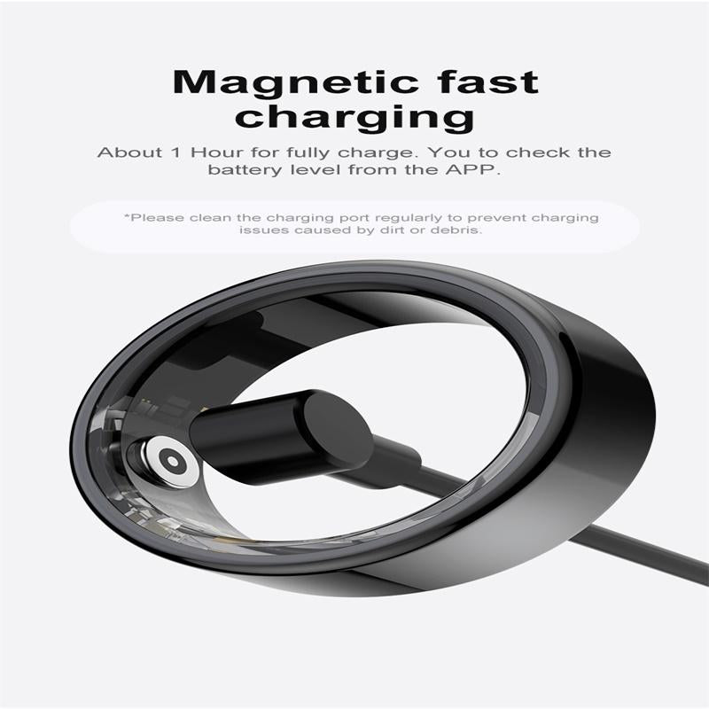 Smart Ring With Heart Rate Blood Oxygen Sleep Monitoring & Sports Modes - Size 11 - Black 11