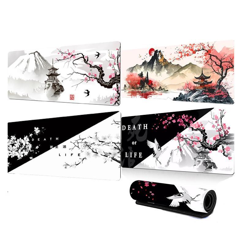 Cherry Blossom Ink Painting Mouse Pad Non Slip - Pattern 1 - 300X600X2Mm 3