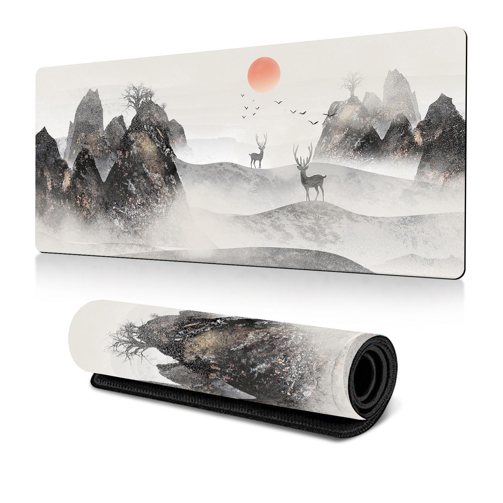 Cherry Blossom Ink Painting Mouse Pad Non Slip - Pattern 1 - 300X600X2Mm 11