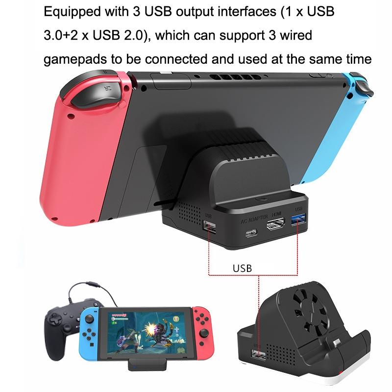 Switch Hdmi Converter with Cooling Fan and Charger 6