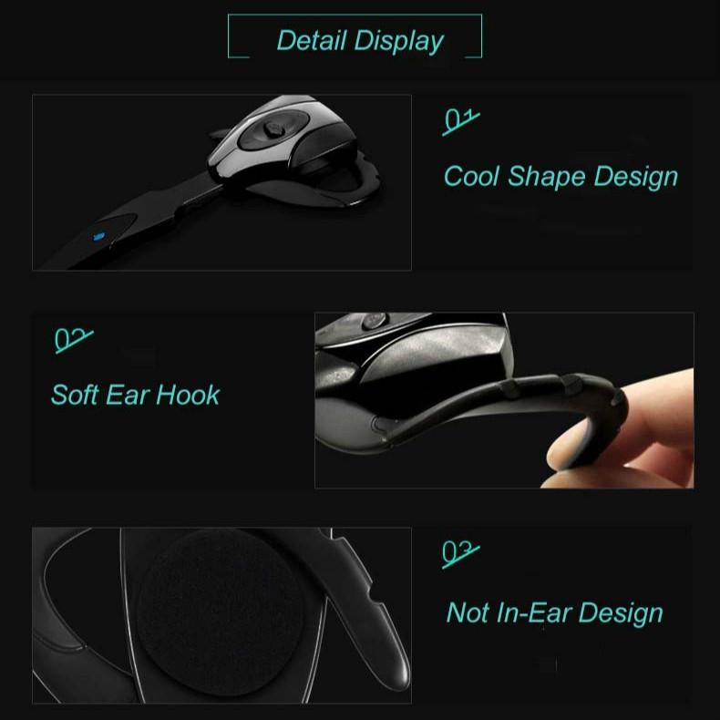 Business Bluetooth 5.0 Earphone with Hanging Ear Design - Black 7