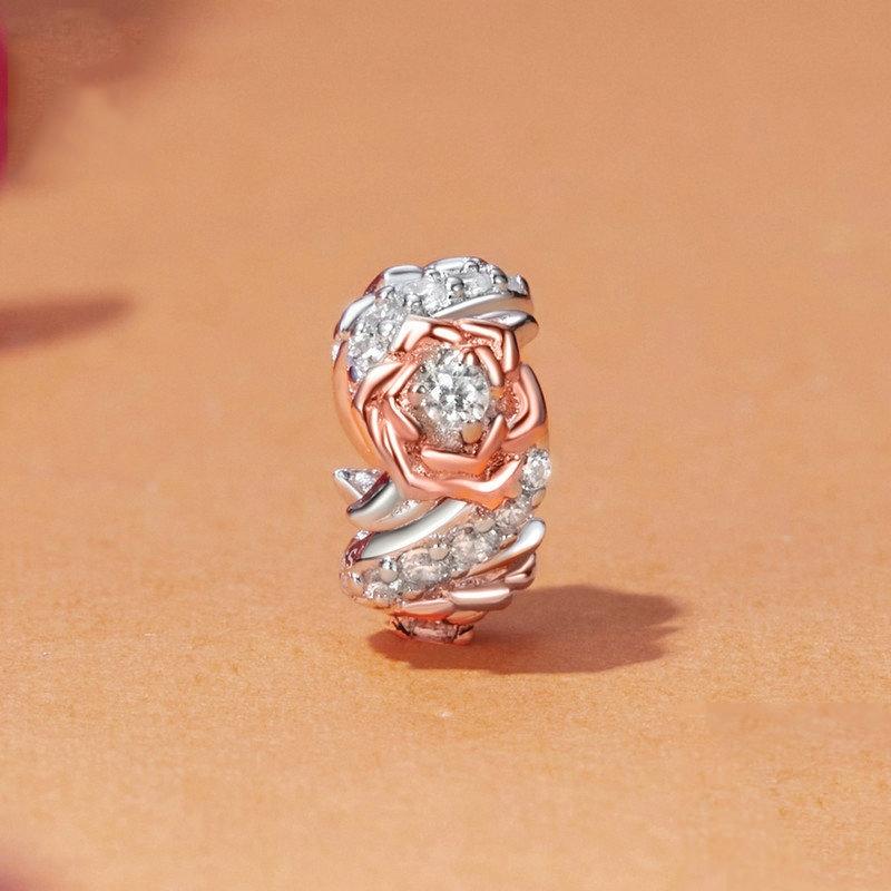 925 Sterling Silver Diy Beaded Rose Bracelet 3