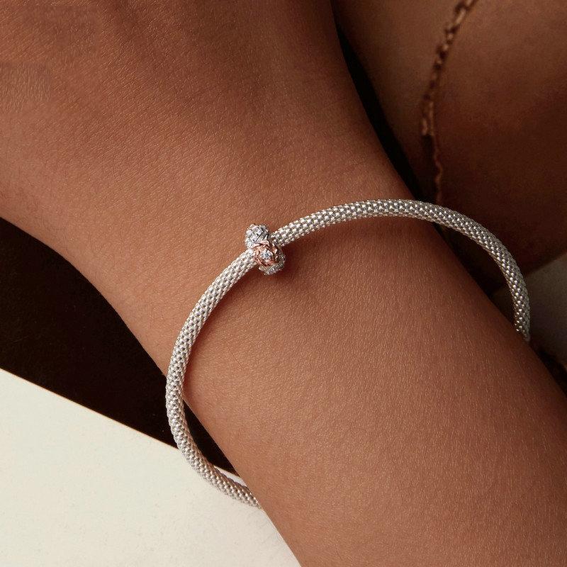 925 Sterling Silver Diy Beaded Rose Bracelet 7