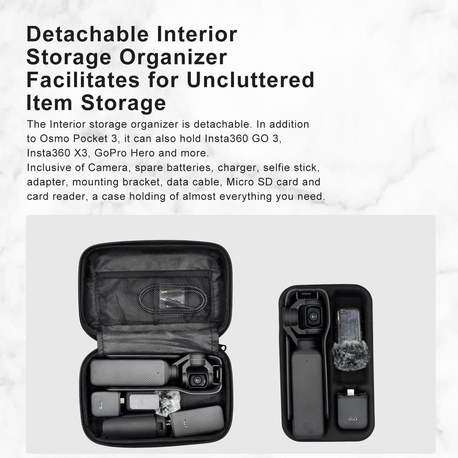 Small Organizer Bag for Sports Camera Accessories 18.5 x 11.5 x 6cm - Deep Gray 11