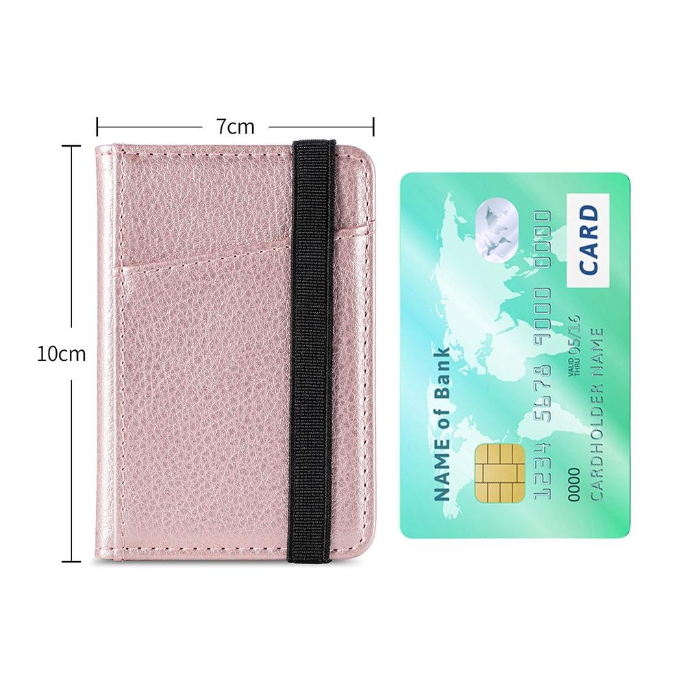 Pu Leather Phone Card Holder With Bracket Multifunctional - Black 3
