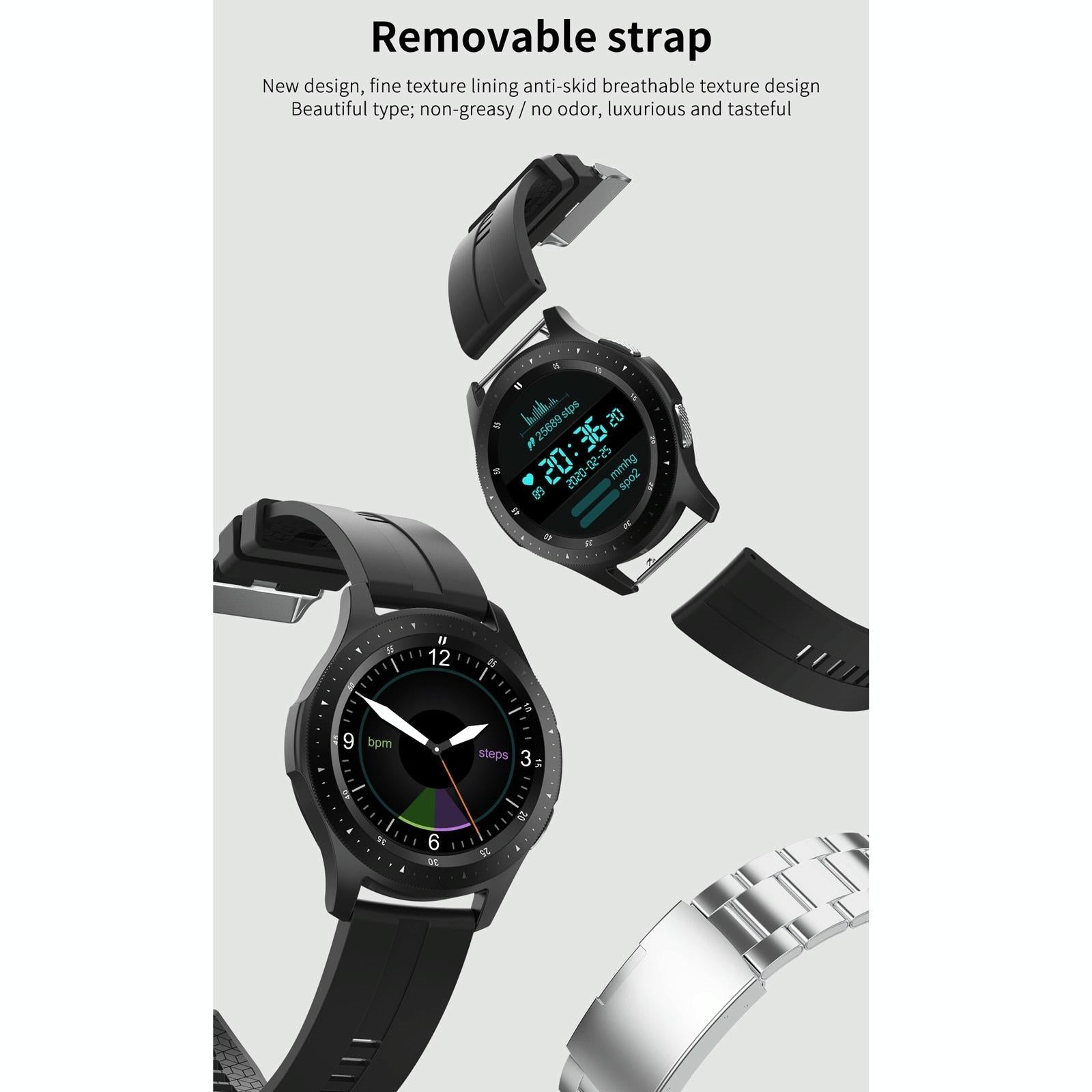Waterproof Smart Bracelet With Touch Screen Bluetooth Call And Heart Rate Monitor - Black 9