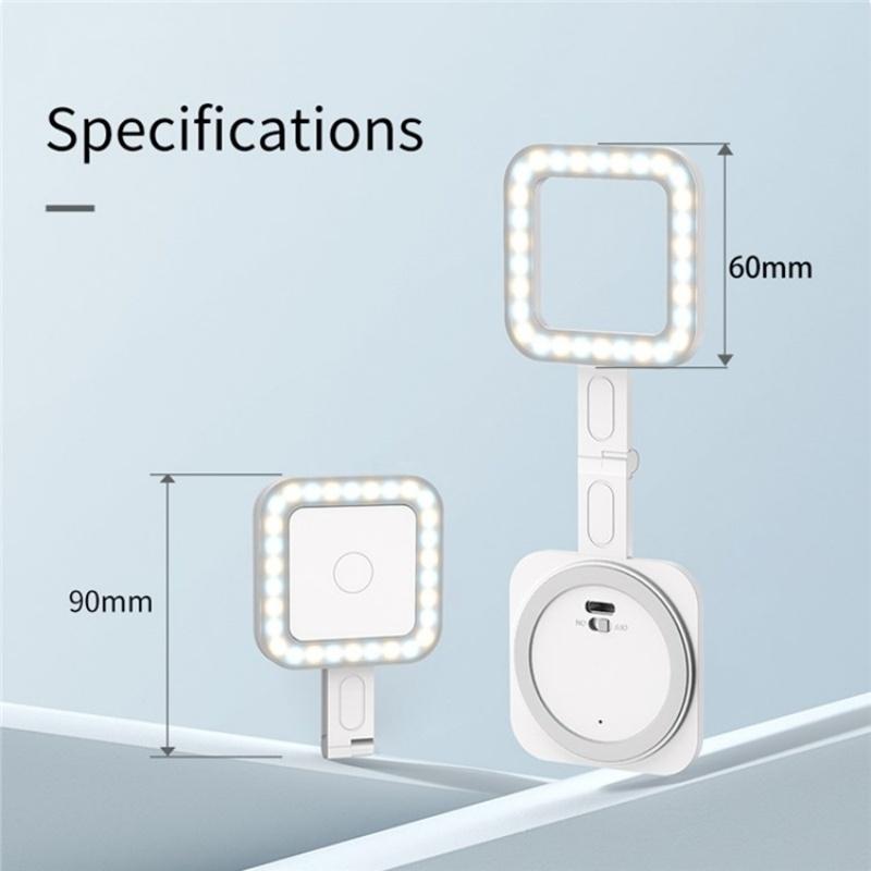 Portable Magnetic Selfie Light for Live Streaming and Skin Beauty - Black 9
