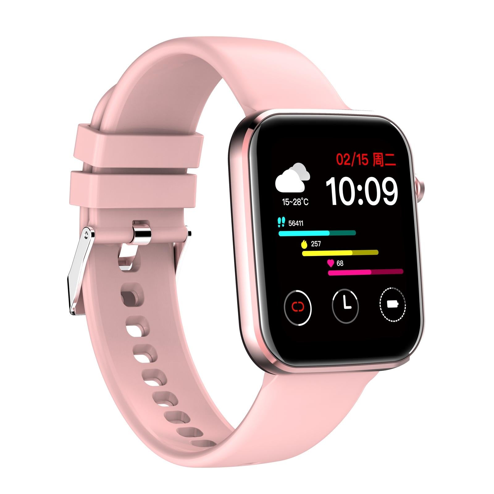 1.69 Inch Ip67 Waterproof Smart Watch With Touch Screen Health Monitoring - Red 3