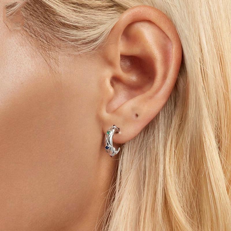 925 Sterling Silver Vintage Diamond Pattern Earrings 7