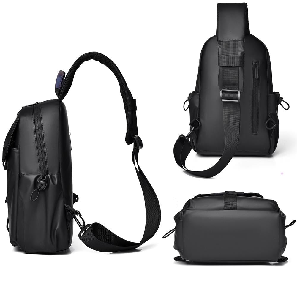 Lightweight Waterproof Men Chest Bag Cycling Shoulder Bag - Black 5