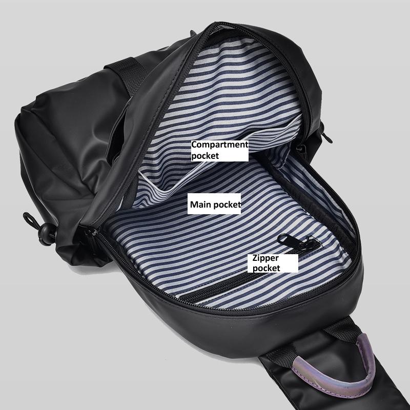Lightweight Waterproof Men Chest Bag Cycling Shoulder Bag - Black 6