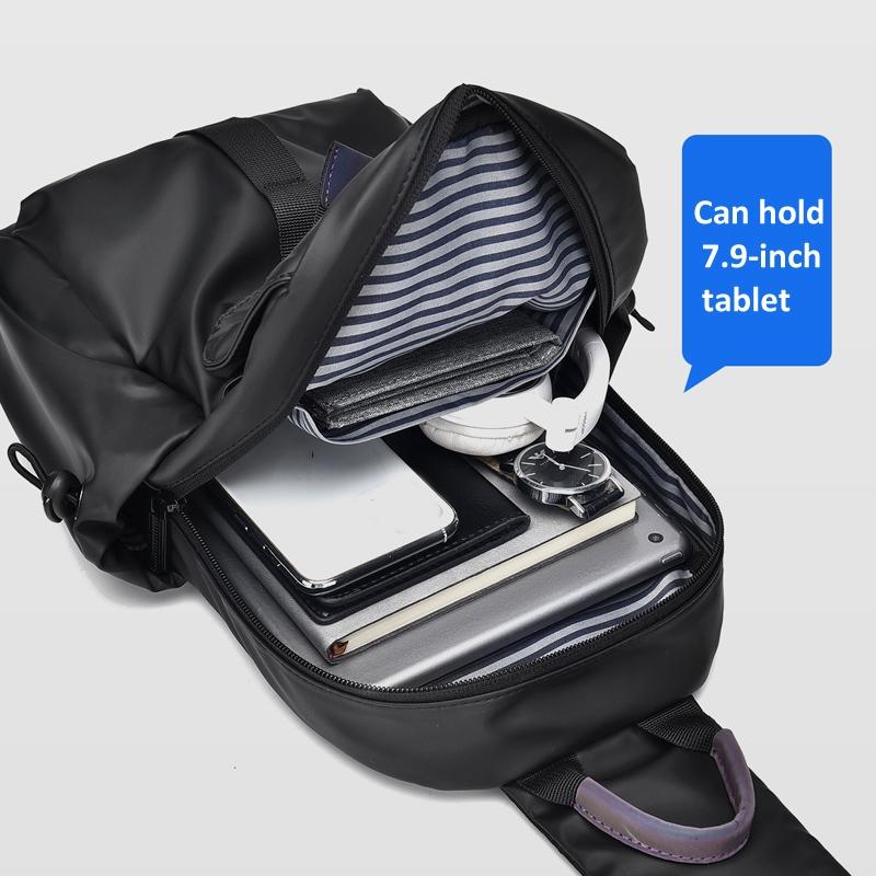 Lightweight Waterproof Men Chest Bag Cycling Shoulder Bag - Black 7