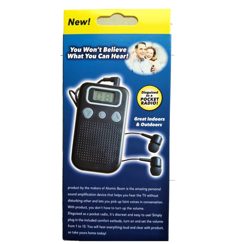 Black In Ear Hearing Amplifier Battery Powered 7