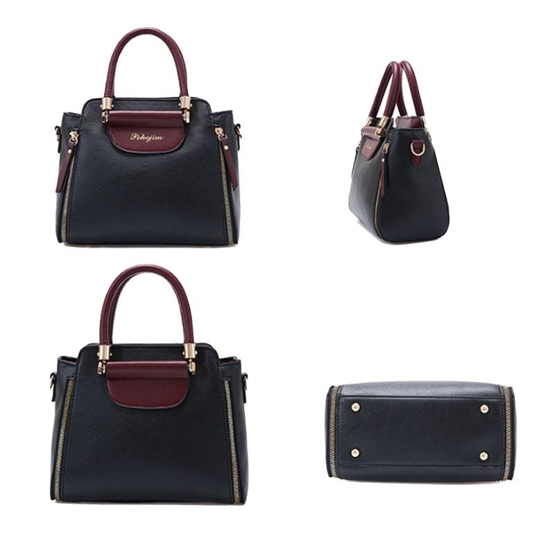 Large Capacity Women Colorblock Crossbody Bag - Black 4