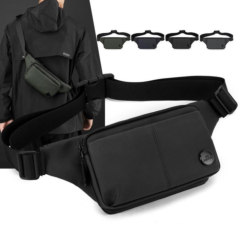 Lightweight Sports Chest Bag For Travel And Leisure Outdoor Waist Pack With Shoulder Strap - Black 3