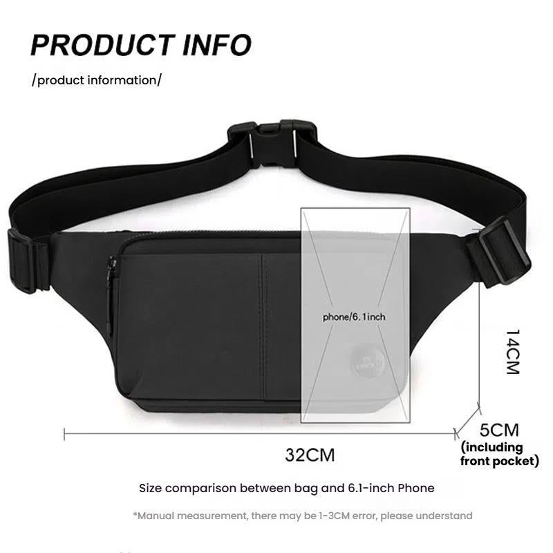 Lightweight Sports Chest Bag For Travel And Leisure Outdoor Waist Pack With Shoulder Strap - Black 9