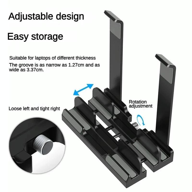 Versatile Laptop Stand with Storage and Cooling - Desktop Heightening Rack - Black 6