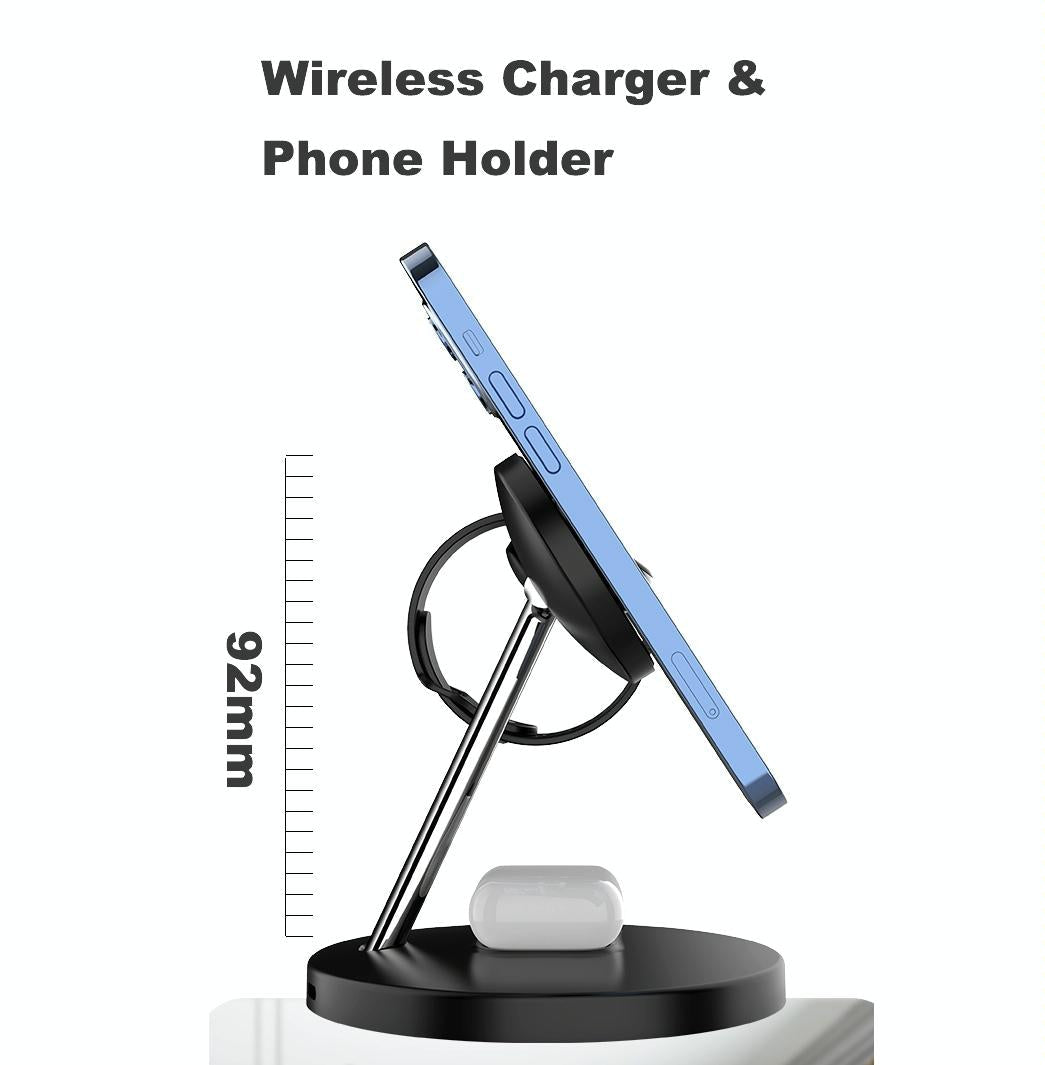 3 In 1 Magnetic Wireless Charger For Mobile Devices - Black 6