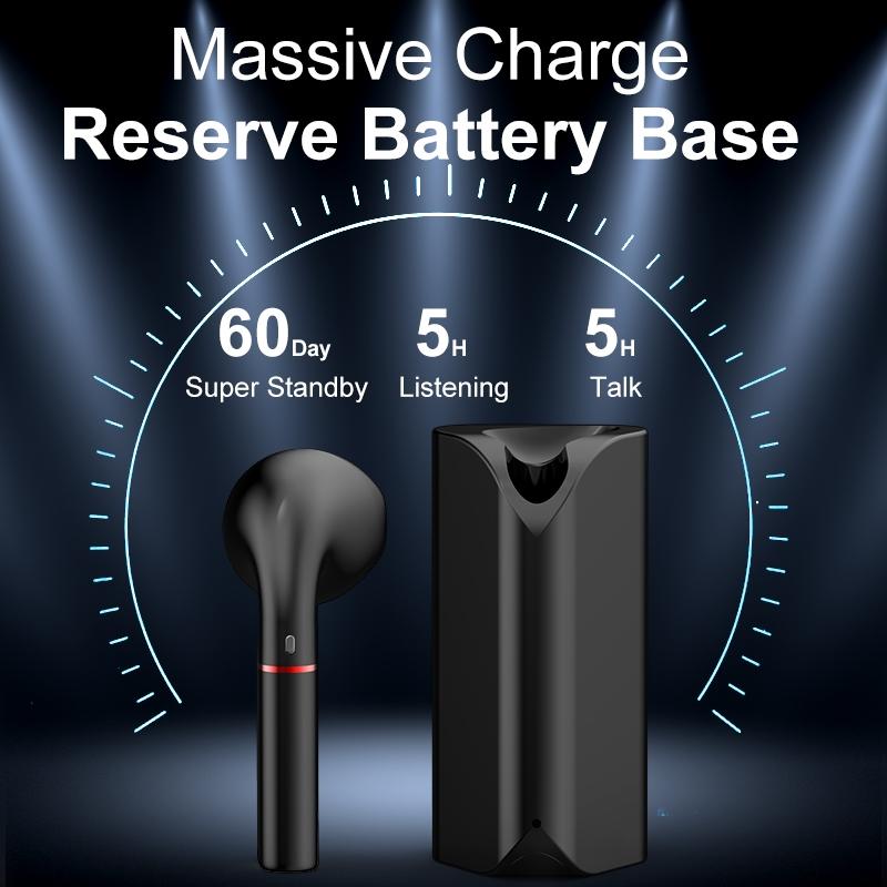 Mini Wireless Bluetooth Car Earphone with Mic - Business Driving - Black 6