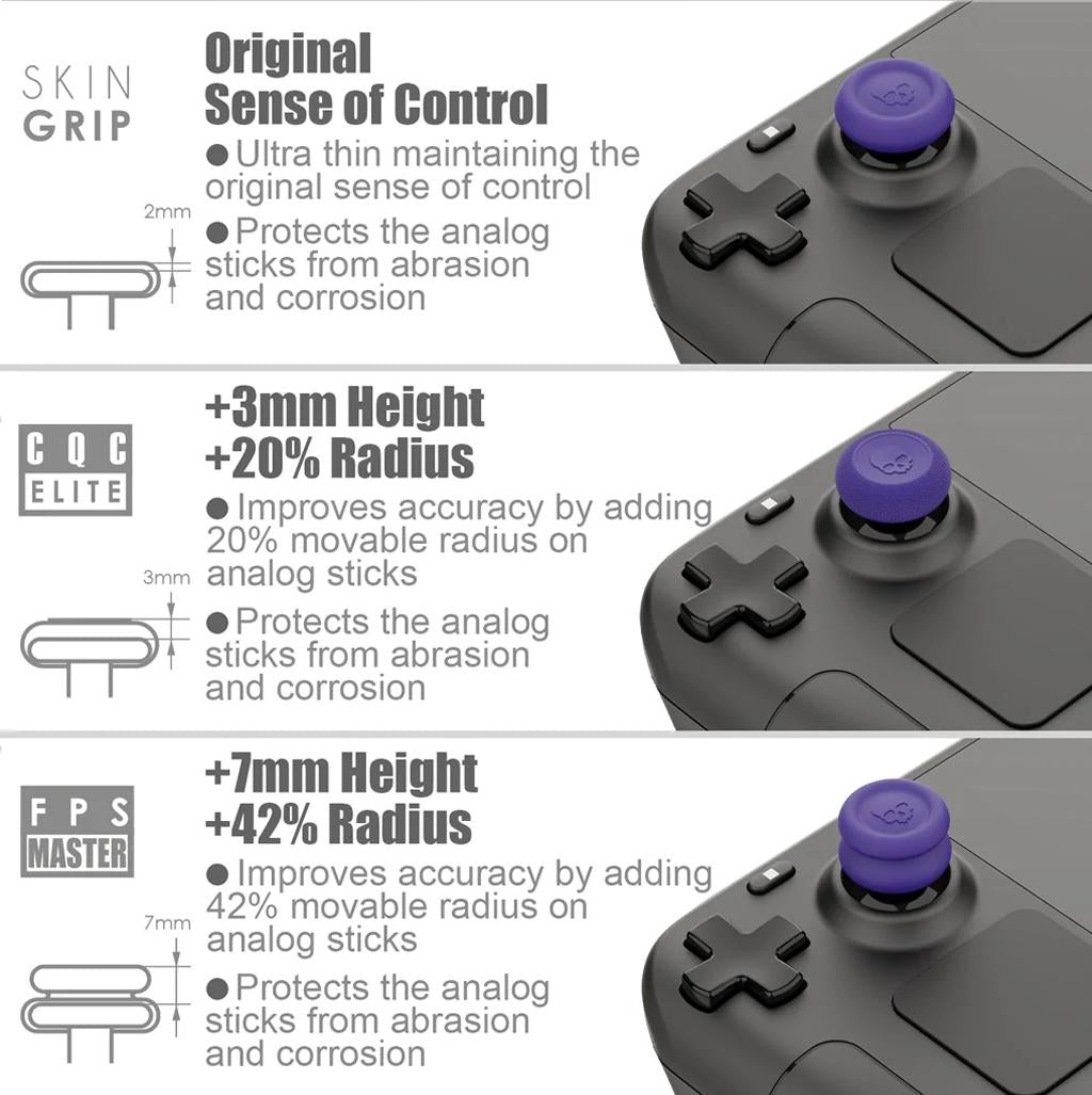 Anti-skid Joystick Cap Set for Steam Deck Console - Button Combo - Black 5