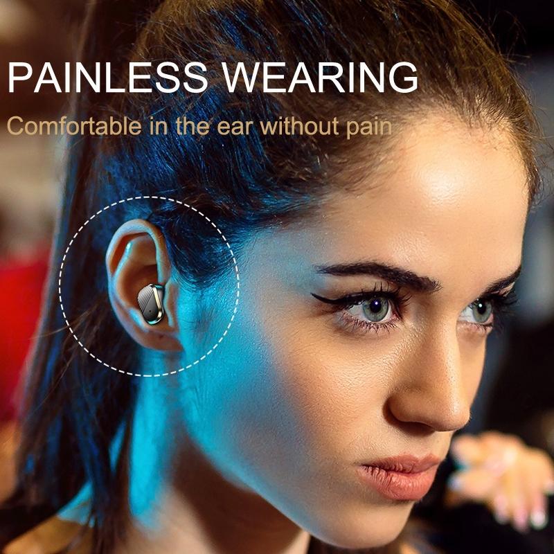 Wireless In-ear Gaming Earphones with Digital Display - Black 7