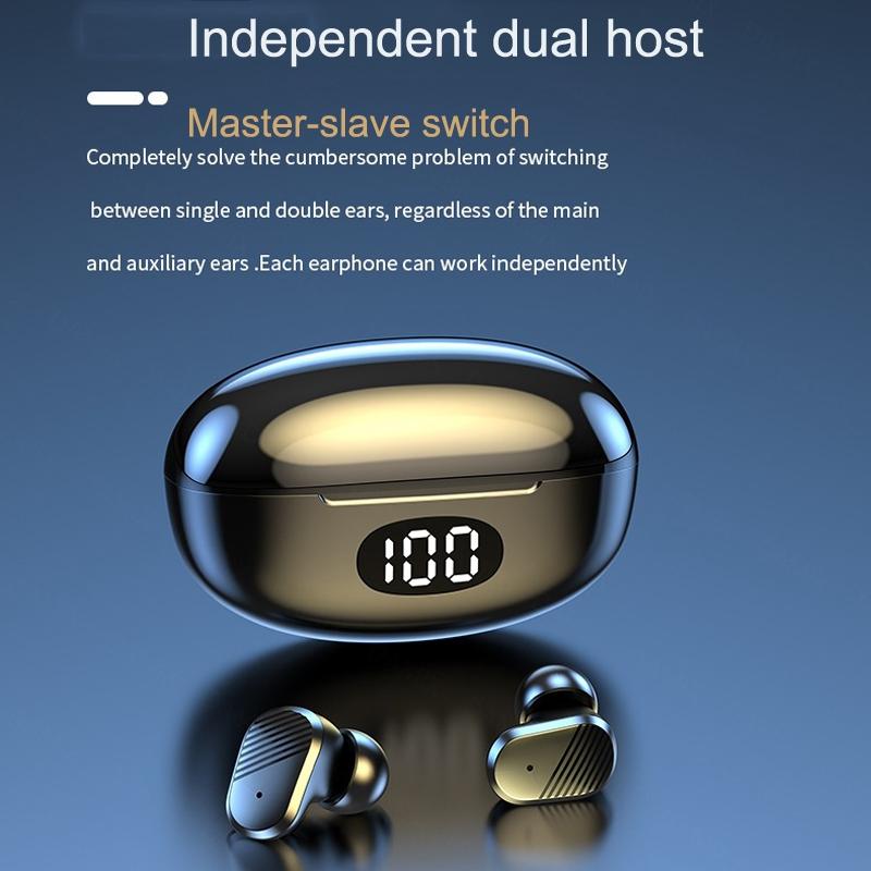 Wireless In-ear Gaming Earphones with Digital Display - Black 11