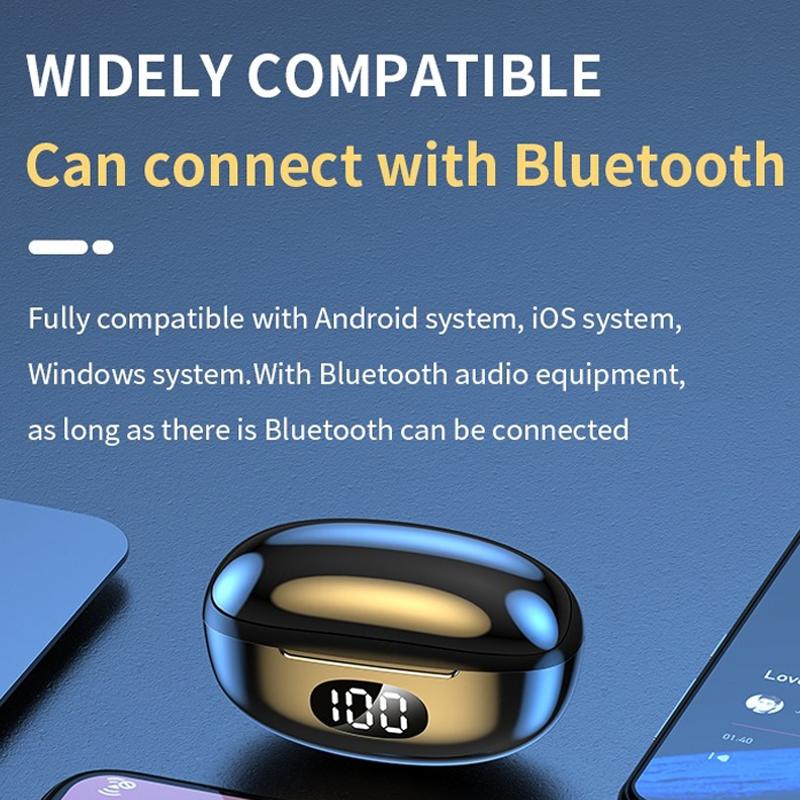 Wireless In-ear Gaming Earphones with Digital Display - Black 12