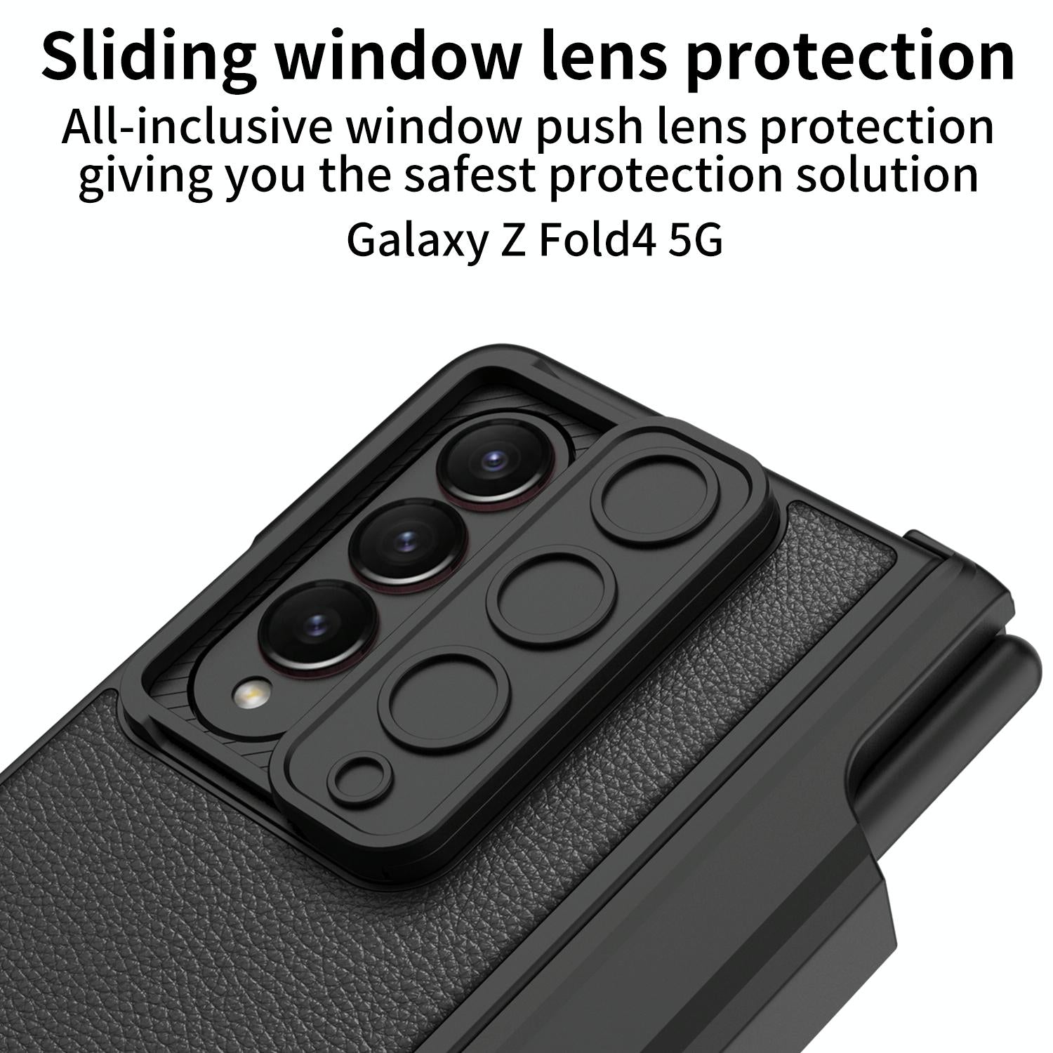For Samsung Galaxy Z Fold4 5G Magnetic Leather Flip Case With Holder - Black 9
