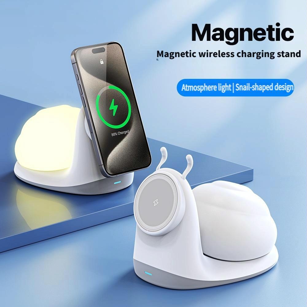 Wireless Charger With Night Light White 4