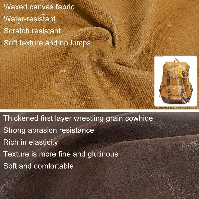 Travel-ready Retro Canvas Backpack - Spacious Design - Gray 8