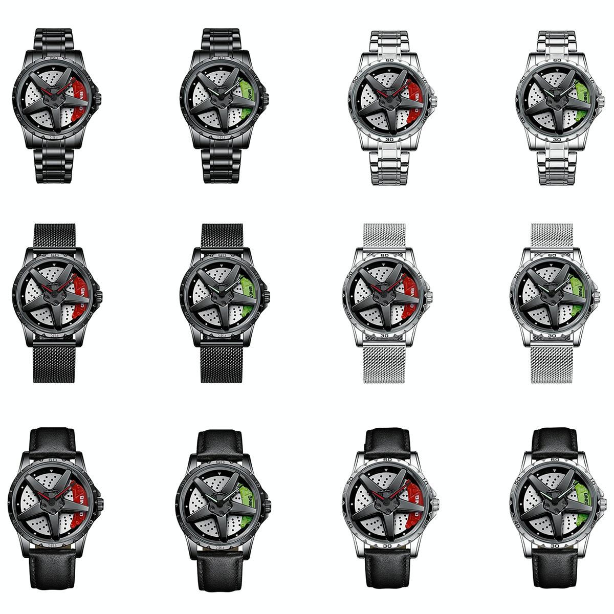 Waterproof Multifunctional Men Watch with Durable Dial - Black Steel-Red 3