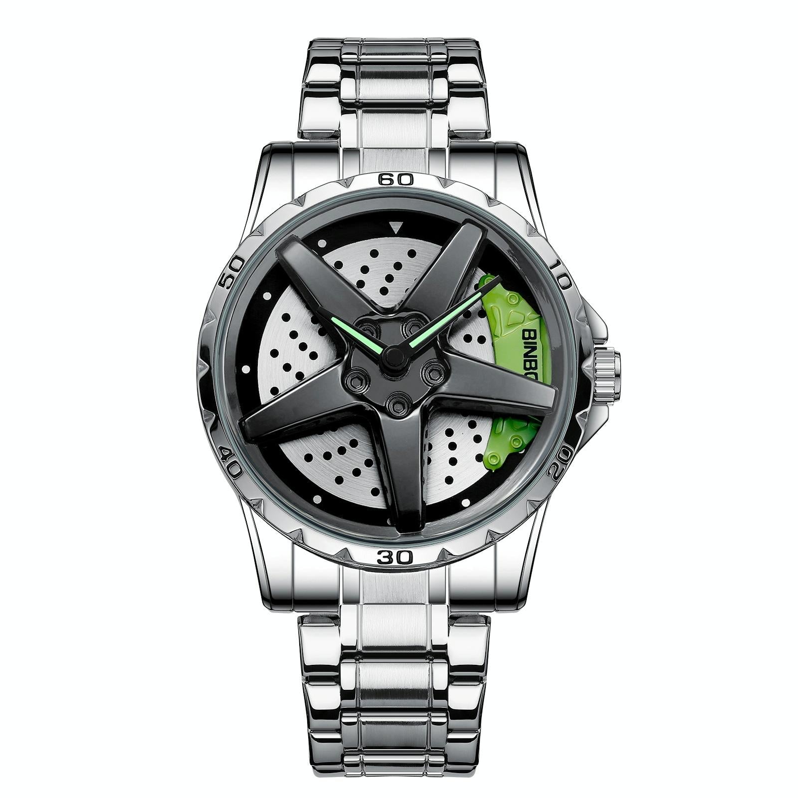 Waterproof Multifunctional Men Watch with Durable Dial - Black Steel-Red 11